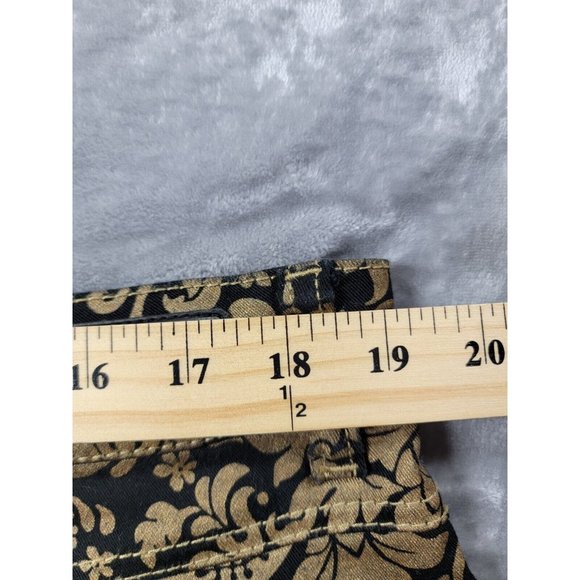 SEVEN 7 FOR ALL‎ MANKIND Black Gold Paisley Skinny Jeans Size 38x29 - Picture 4 of 8